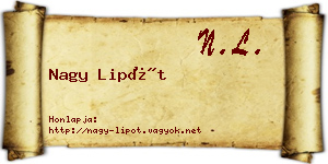 Nagy Lipót névjegykártya